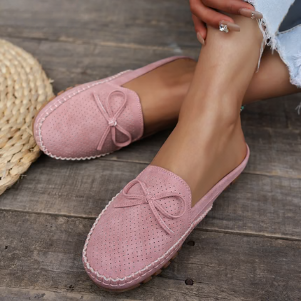 Buckle Heeled Mules for Women – Suede-Look Finish, Cushioned Footbed