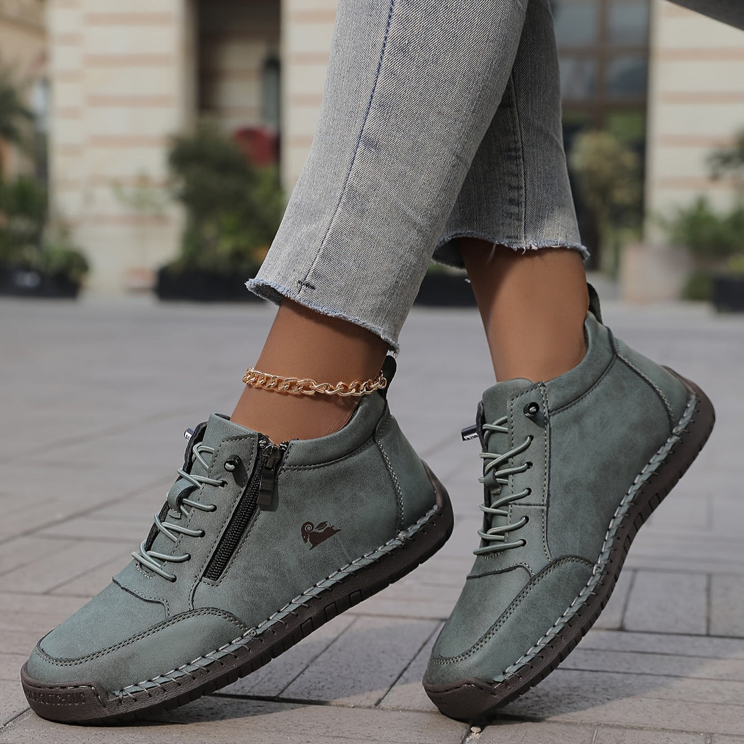 Heeled Slip-On Sneakers for Women – Breathable Fabric, Non-Slip Sole, Cushioned Insole