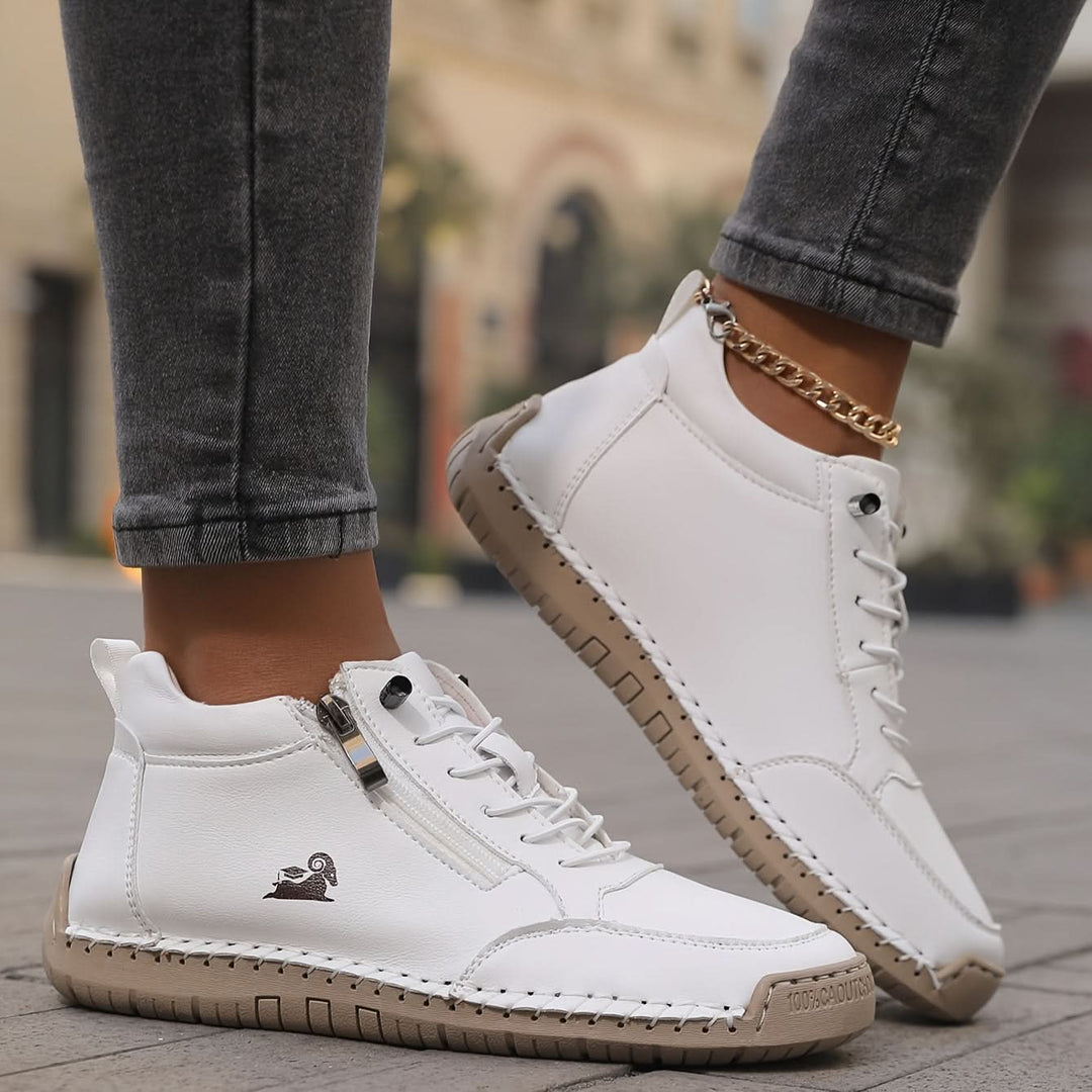 Non-Slip Lace-Up Heeled Sneakers for Women – Cushioned Insole, Lightweight Sole