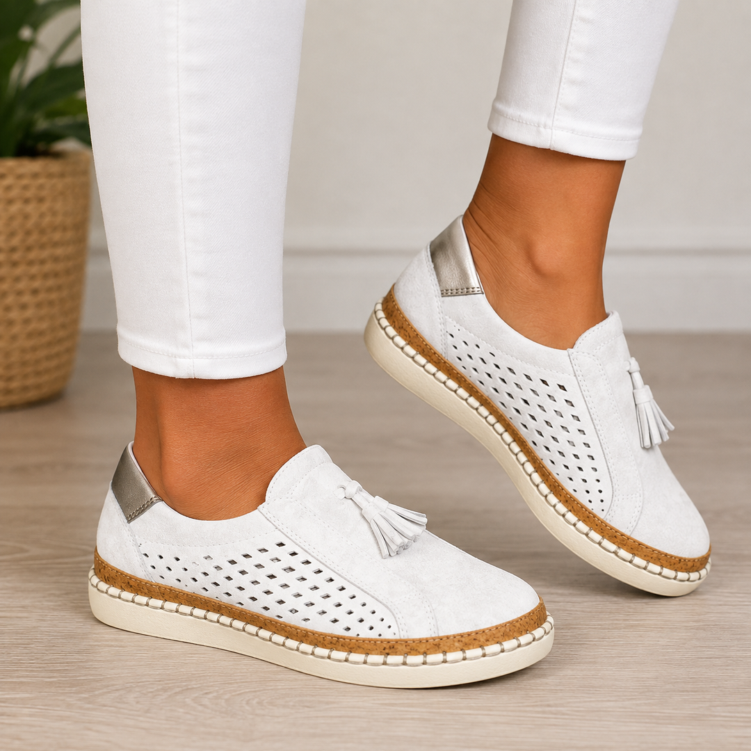Suede-Look Lace-Up Loafers for Women – Padded Comfort, Lightweight Sole