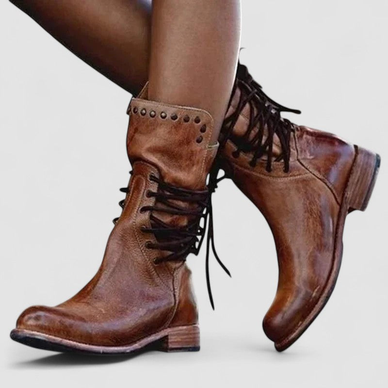 Classic Lined Boots for Women – Grippy Sole, Comfortable Heel in Gray