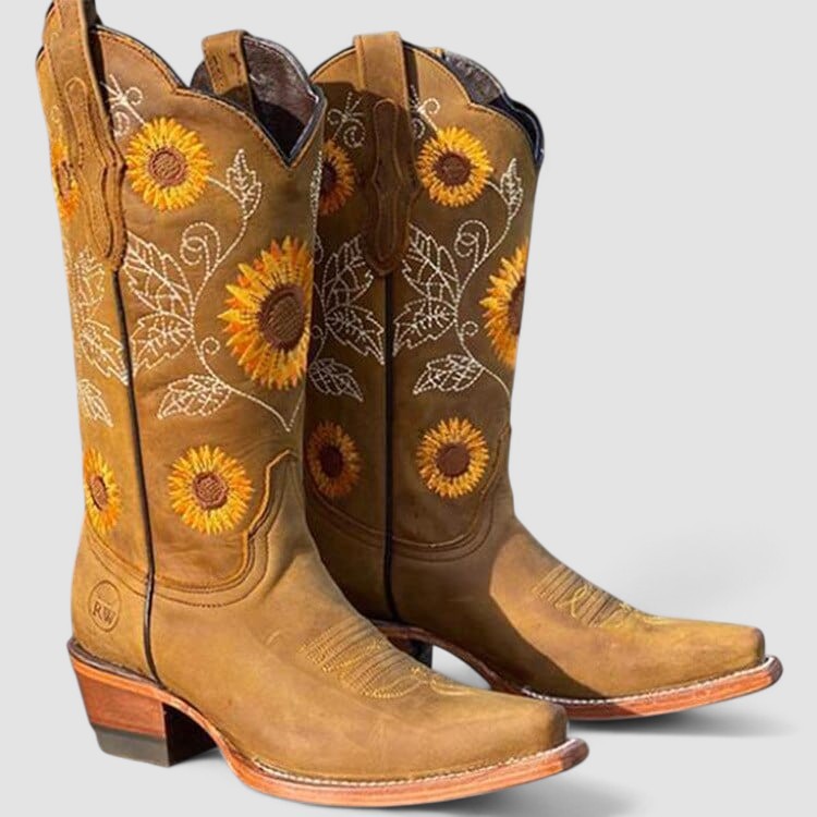 Classic Heeled Boots for Women – Warm Lining, Grippy Sole in Khaki