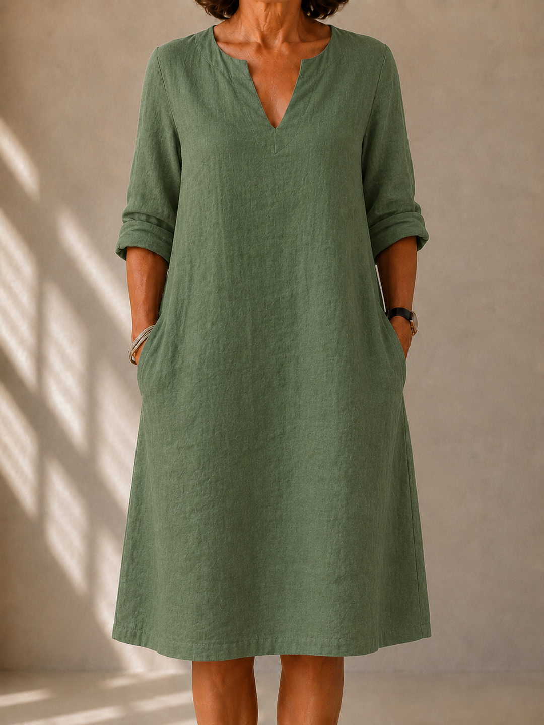 Everyday Pocket Dress for Women – A-Line Silhouette, Breathable Lightweight Fabric